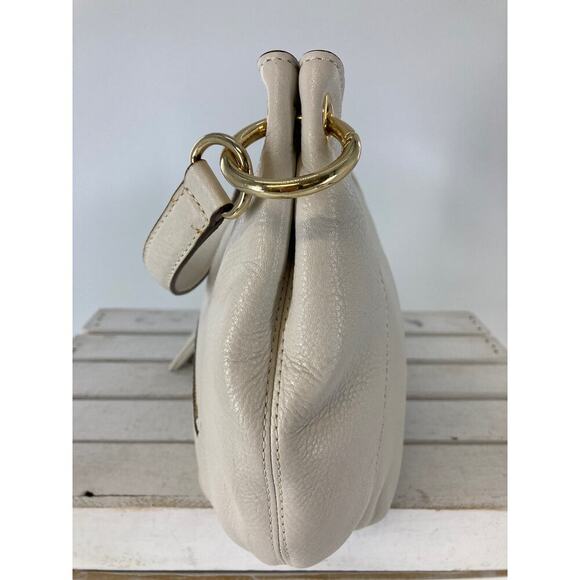 MICHAEL KORS, MEDIUM IVORY PEBBLED LEATHER SHOULDER BAG - Picture 4 of 16
